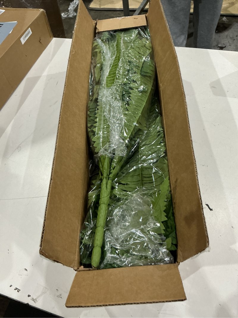Condition photo showing New/Like New for cqure 45" fake ferns artificial plants large,set of 2 artificial boston ferns faux hanging fake plants for outdoors planter home garden decor,60 branches 45'' 60 leaves-2pcs