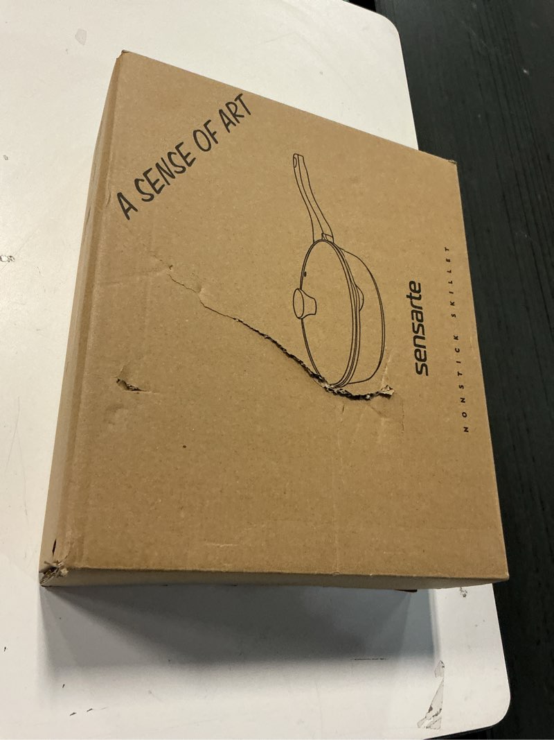 Condition photo showing New/Like New for SENSARTE Nonstick Skillet, Deep Frying Pan 10/11/12-inch, Saute Pan with Lid, Stay-cool Handle, Healthy Stone Cookware Cooking Pan, Induction Compatible (10-Inch/3.5QT) Gray 10-inch/3.5QT