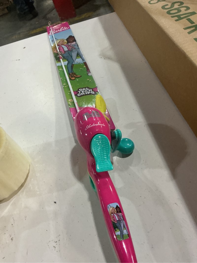 Condition photo showing Good Condition for Shakespeare Youth Fishing Reel and Rod Combo Mattel Barbie Beginner