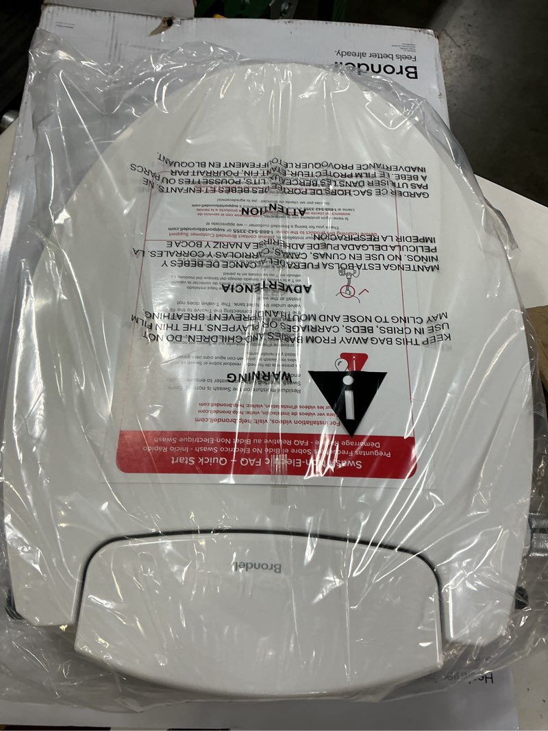 Condition photo showing New/Like New for brondell bidet toilet seat non-electric swash ecoseat, fits elongated toilets, white - dual nozzle system, ambient water temperature - bidet with easy installation