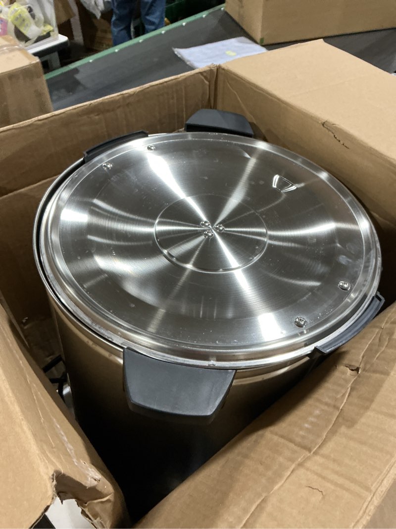 Condition photo showing As Is for SYBO SR-CP-100B Commercial Grade Stainless Steel Percolate Coffee Maker Hot Water Urn for Catering, 100-Cup 16 L, Metallic 16L Metallic