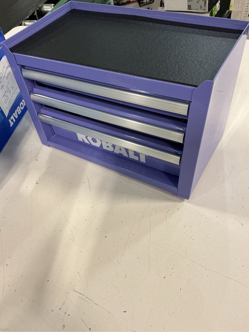 Condition photo showing Good Condition for kobalt portable mini toolbox 11.1-in w x 7.36-in h x 6.14-in d 3 -drawer lavender steel tool box
