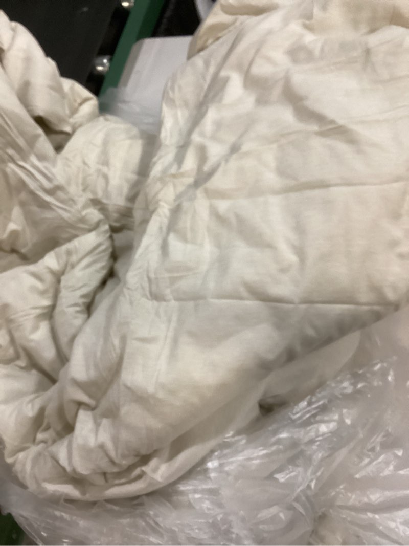 Condition photo showing As Is for Ubauba Goose Feather Down Fiber Comforter California King Size - 100% Cotton Duvet Insert - Hotel Luxury Fluffy Bedding Comforter - All Season Medium Warmth Cal King 104 x 96 Inch White White California King simiar