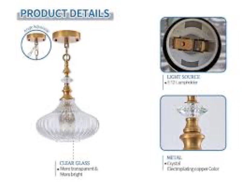 rosysky 3-Light Chandelier,Vintage Gold Farmhouse Pendant Light Fixture for Kitchen,Adjustable Hangi