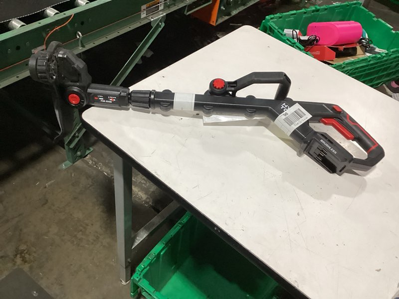 Condition photo showing As Is for hyper tough 12" 20v brushless cordless string trimmer
