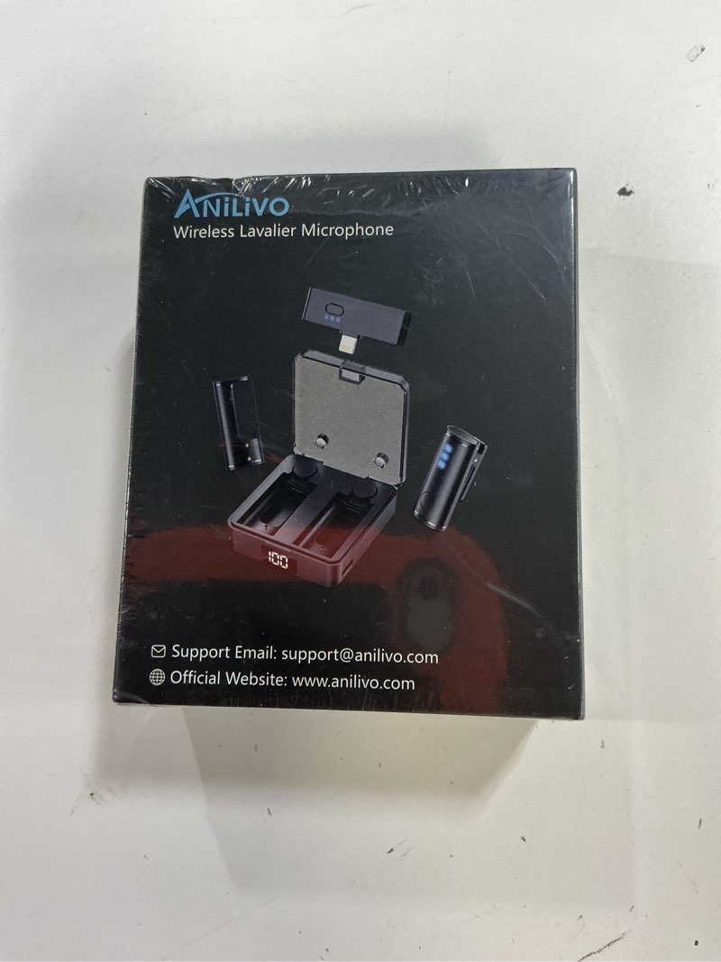 Condition photo showing New/Like New for wireless lavalier microphone for phone/pad (lightning port only), hifi recording, precise noise reduction, 40hrs battery, magnetic clip phone microphone for video recording vlogging lightning- m5s
