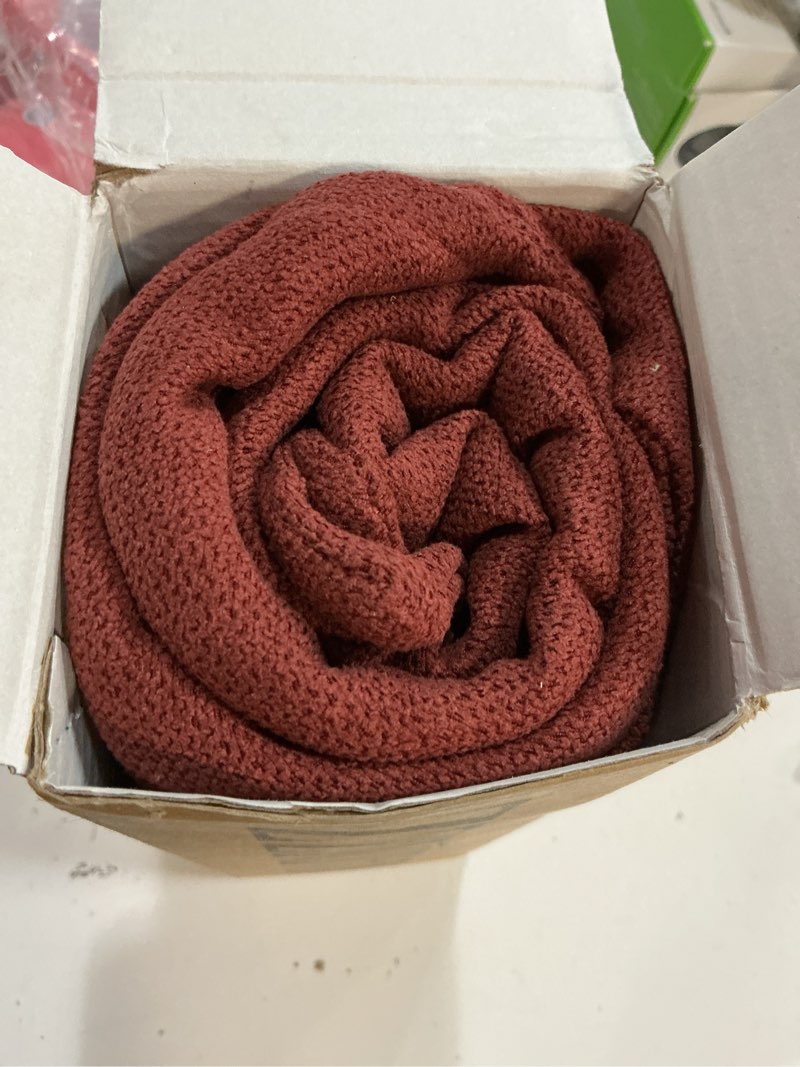 Condition photo showing Good Condition for madizz set of 2 rustic farmhouse chenille euro sham pillow covers 26x26 inch burgundy soft decorative cushion cover for sofa bedroom neutral couch throw pillows for bed pillowcases home decor burgundy 26" x 26" (pack of 2)
