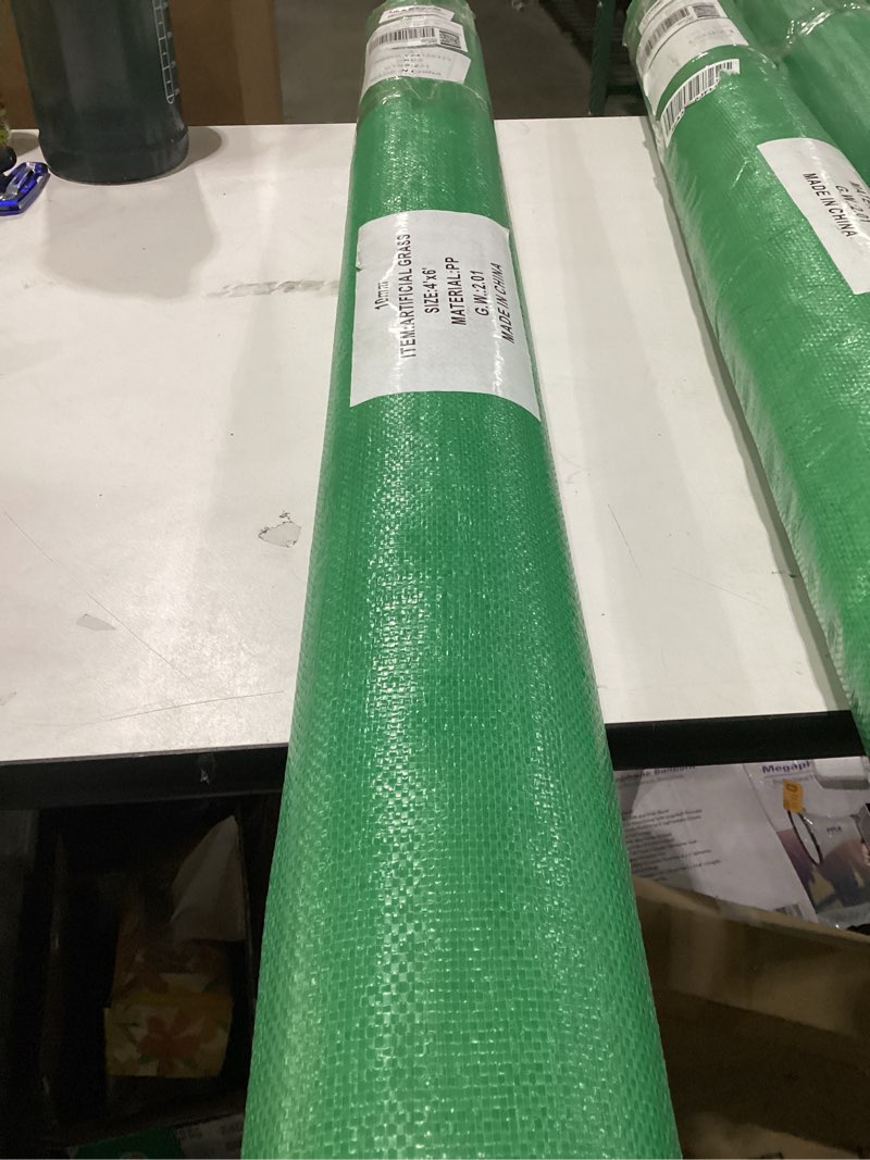 Condition photo showing New/Like New for Artificial Grass Turf 0.4 Inch 4FTX6FT Synthetic Grass Mat Fake Grass Indoor Outdoor Rug Grass Carpet Custom Sized for Garden Lawn Landscape Balcony