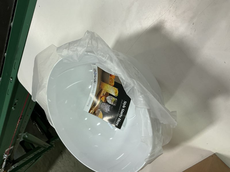 Condition photo showing New/Like New for US Acrylic Vista White Plastic Salad and Serving 10-inch Bowls | set of 3 | Reusable, BPA-free, Made in the USA | 135 oz. capacity
