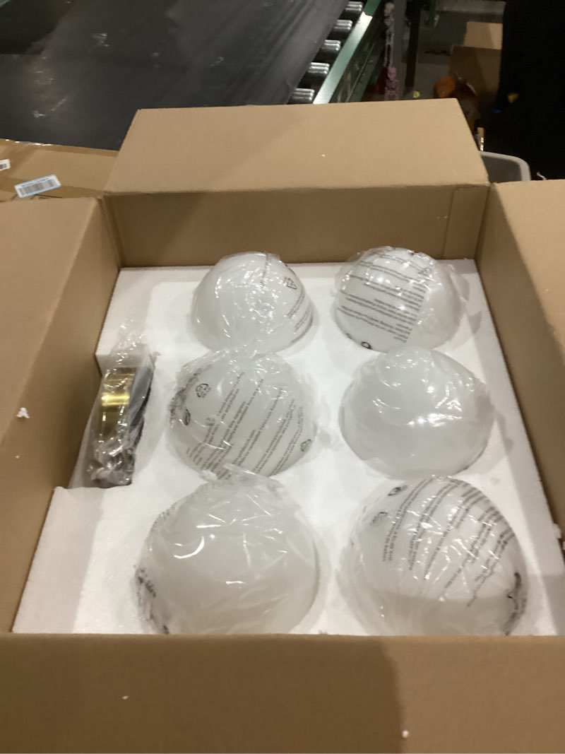 Condition photo showing New/Like New for mid century modern ceiling light with milk white glass lampshade gold semi flush mount ceiling light fixture sputnik chandelier for bedroom living room dining room foyer hallway(6-lights) gold 6-lights