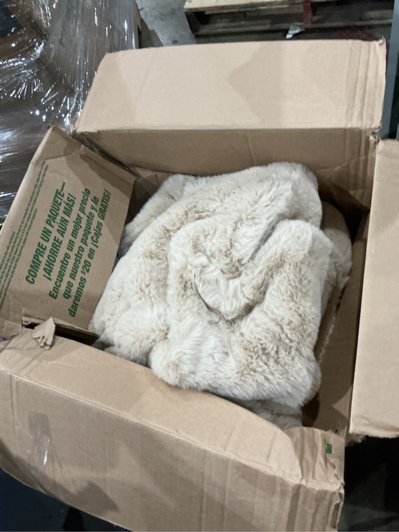 Condition photo showing As Is for orinova light brown beige plush shag area rugs 8x10 rugs for living room boho fluffy large rabbit fuzzy fur rug for bedroom nursery rug 8' x 10' (rectangular) beige