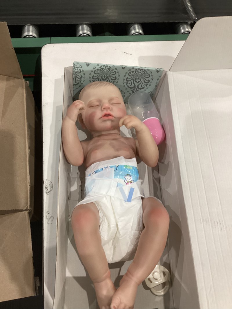 Condition photo showing Good Condition for similarly  reborn baby doll, 12-inch realistic newborn baby doll, full-body vinyl baby dolls for 3+ ages, gifts, collect (blue+pink(open eyes))