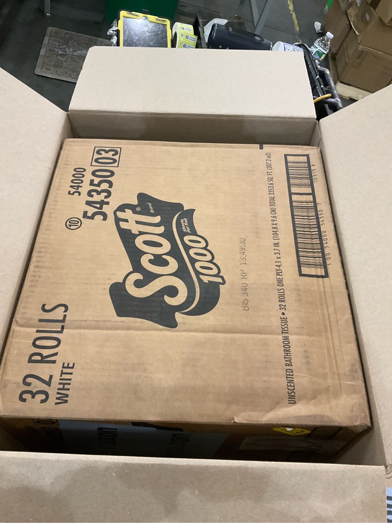 Scott brand 1000 sheets per roll, 32 rolls white