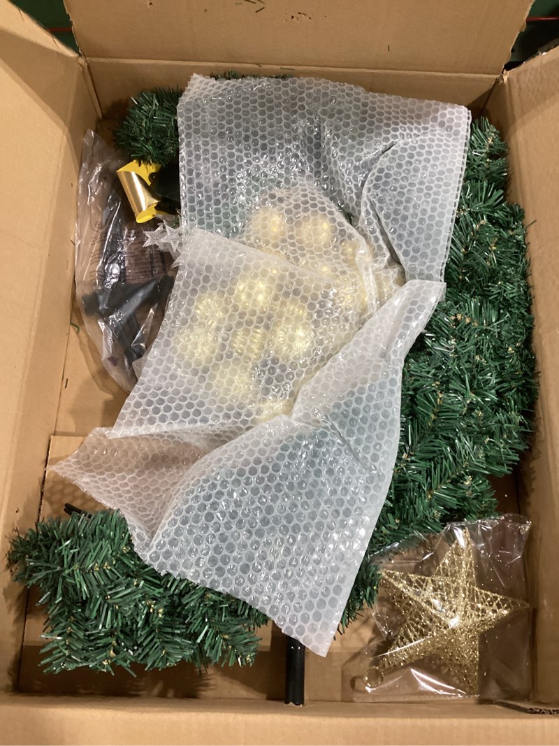 Condition photo showing Good Condition for 3 ft eid ramadan moon tree, lighted crescent artificial tree with led star string, islamic decoration for garden, indoor, home, party decor(green)