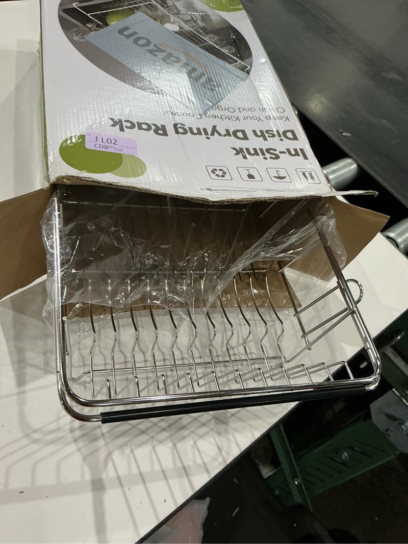 Condition photo showing Good Condition for jasiway dish drying rack in sink, expandable stainless steel dish drainers for kitchen counter, dish dryer rack for inside sink, over the sink dish racks with utensil holder, silver silver for 11.5"-30"w sink