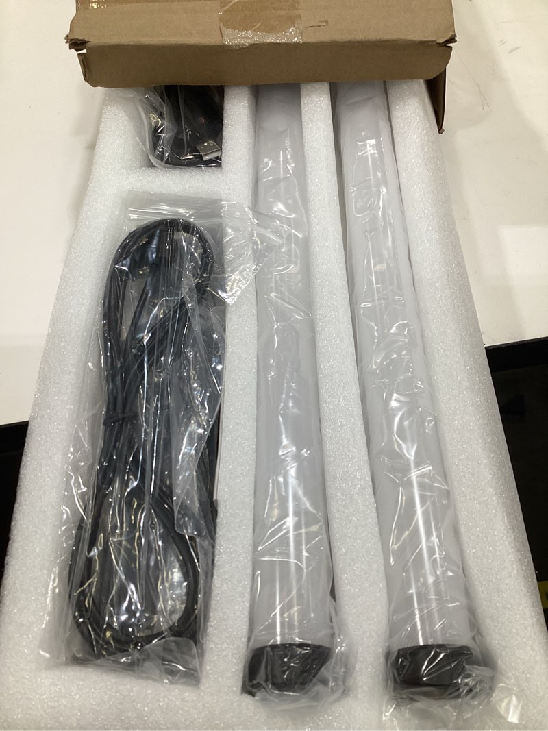 Condition photo showing As Is for 4 pack rgb tube light 4ft 5000mah rechargeable battery 10w led video light with tripod, 13-level brightness, 500 lighting effects, light stick for photography dj dance club party video studio 120cm