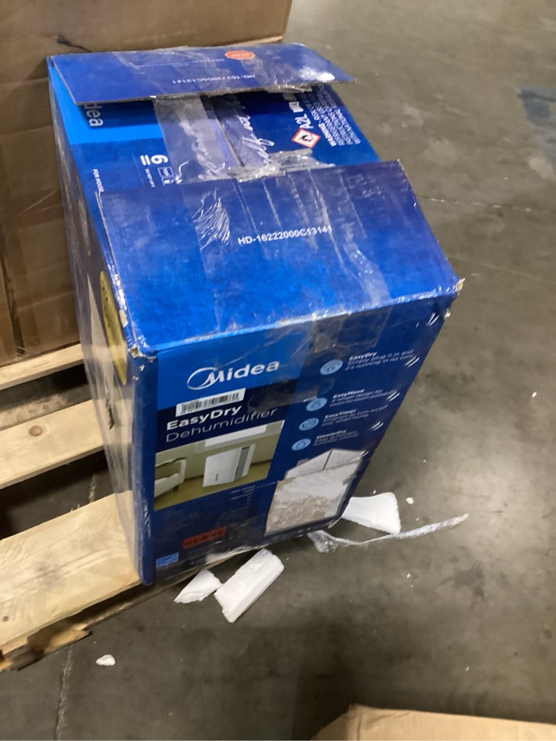 Condition photo showing As Is for Midea 1,500 Sq. Ft. Energy Star Certified Dehumidifier With Reusable Air Filter 22 Pint - Ideal For Basements, Large & Medium Sized Rooms, And Bathrooms (White) 1,500 Sq. Ft. - WiFi