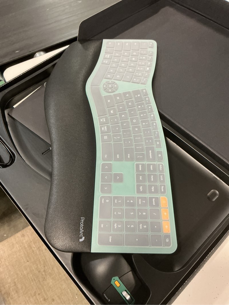 Condition photo showing Good Condition for protoarc ergonomic wireless keyboard mouse, ekm01 plus full size ergo bluetooth keyboard mouse combo, split design, wrist rest, multi-device, rechargeable, for windows/mac os - green