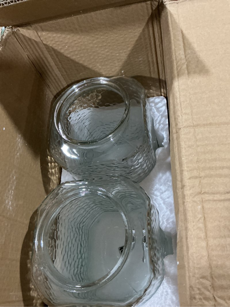 Condition photo showing Good Condition for style setter premium glass drink beverage dispensers, 1.5 gal, set of 2 | dispenser set with metal stand for parties cold drinks, lemonade, cocktails, juice – party glass drink dispenser station 1.5 gallon double w/ stand