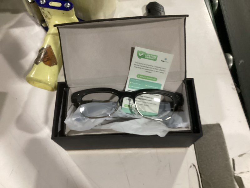 Condition photo showing New/Like New for ai smart glasses with camera and bluetooth,8mp 4k hd camera glasses,supports ai voice control/photo/video/audio recording,smart glasses with 133 translations,ip67 waterproof for business & outdoor photochromic lenses/metal black