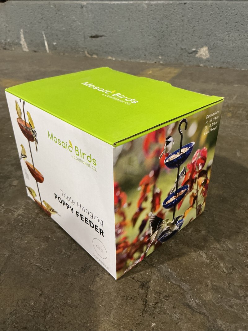 Condition photo showing New/Like New for Triple Hanging Poppy Feeder (Opaque Cobalt Blue) Bunting Blue