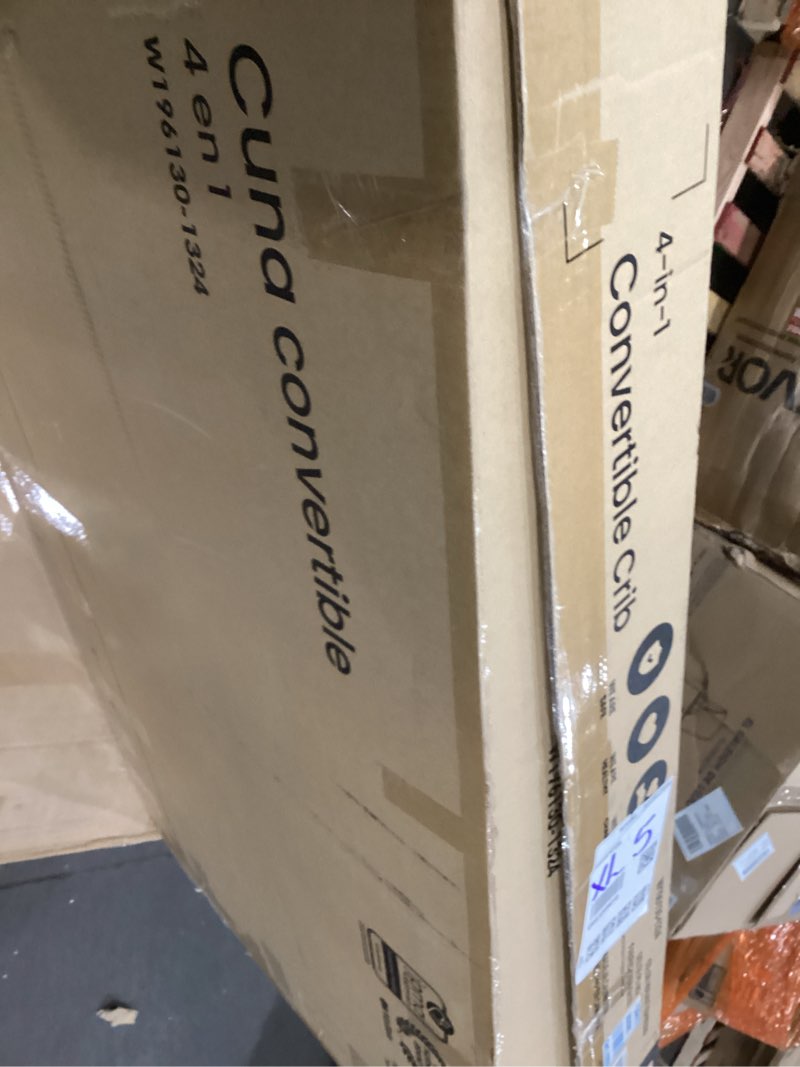 Condition photo showing As Is for Delta Children Ollie 4-in-1 Convertible Crib - Greenguard Gold Certified, Walnut Espresso
