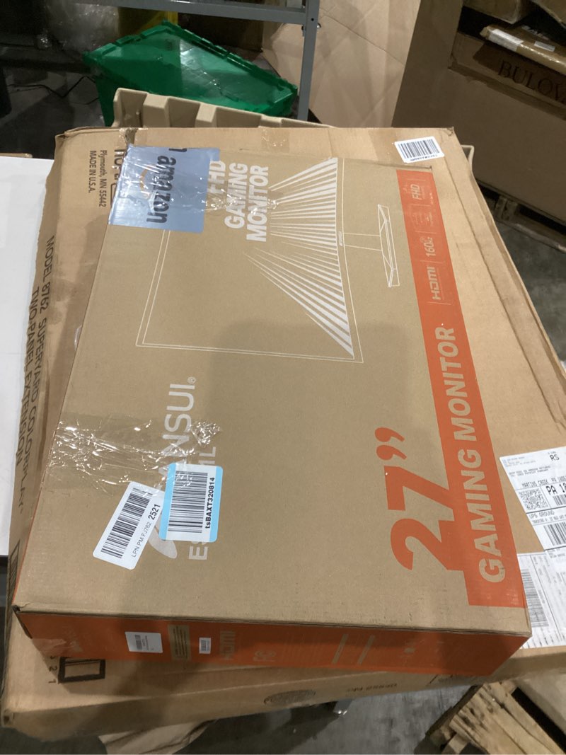 Condition photo showing As Is for SANSUI 27 Inch Curved 160Hz Gaming Monitor, 1500R Curved Computer Gaming Monitor FHD 1080P, 4000:1, 110% sRGB, FPS/RTS, 1Ms MPRT|FreeSync|HDR|Low Blue Light|HDMI DP| VESA Support, HDMI Cable Incl. 27 Inch 27" 160Hz Gaming Curved 1500R