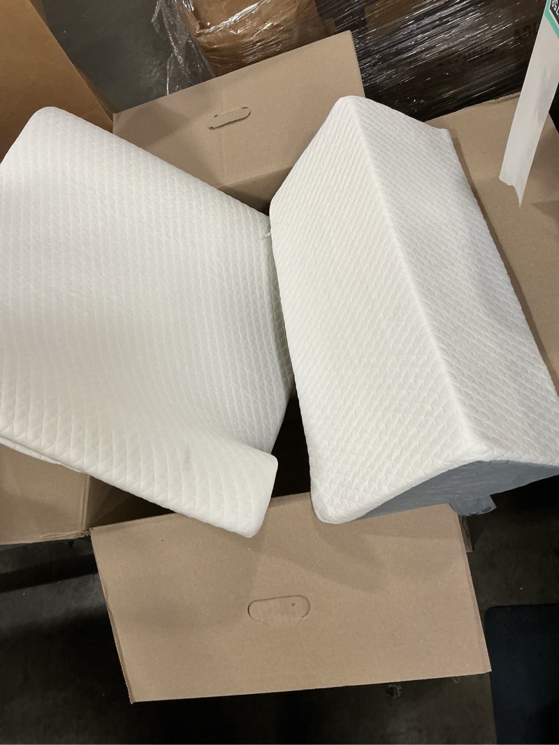Condition photo showing As Is for ruqmuis 2 pcs wedge pillow set for after surgery, adjustable back pillow for bed sitting up, acid reflux, bed wedge pillow headboard for sleeping & snoring, orthopedic pillow for post surgery, white white/grey 3pcs