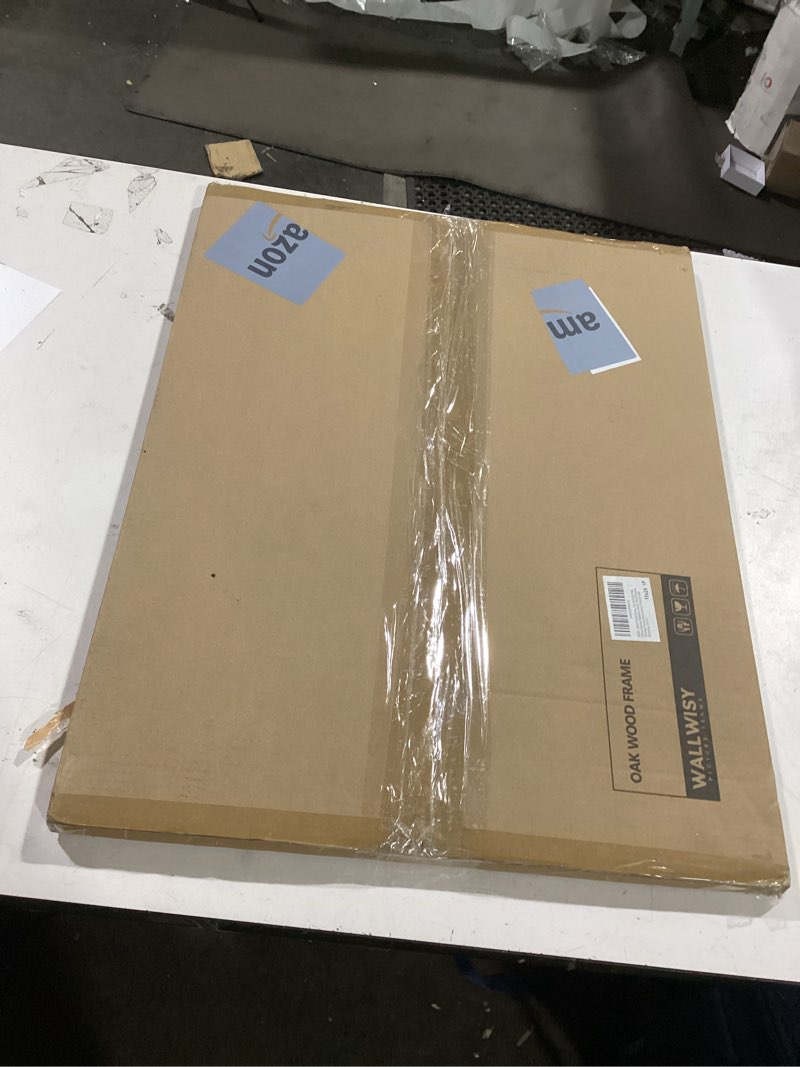 Condition photo showing New/Like New for 18x24 poster frame, solid oak 18x24 poster frames matted to 16x20, 24x18 natural wooden frame horizontal or vertical wall mounting, set of 1 18x24 in - 1p natural oak
