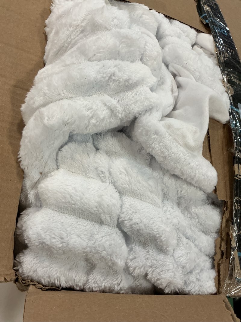 Condition photo showing As Is for BEDELITE Fleece Twin Comforter Set -Super Soft & Warm Fluffy Bright White Bedding, Luxury Fuzzy Heavy Bed Set for Winter with 1 Pillow case Bright White Twin