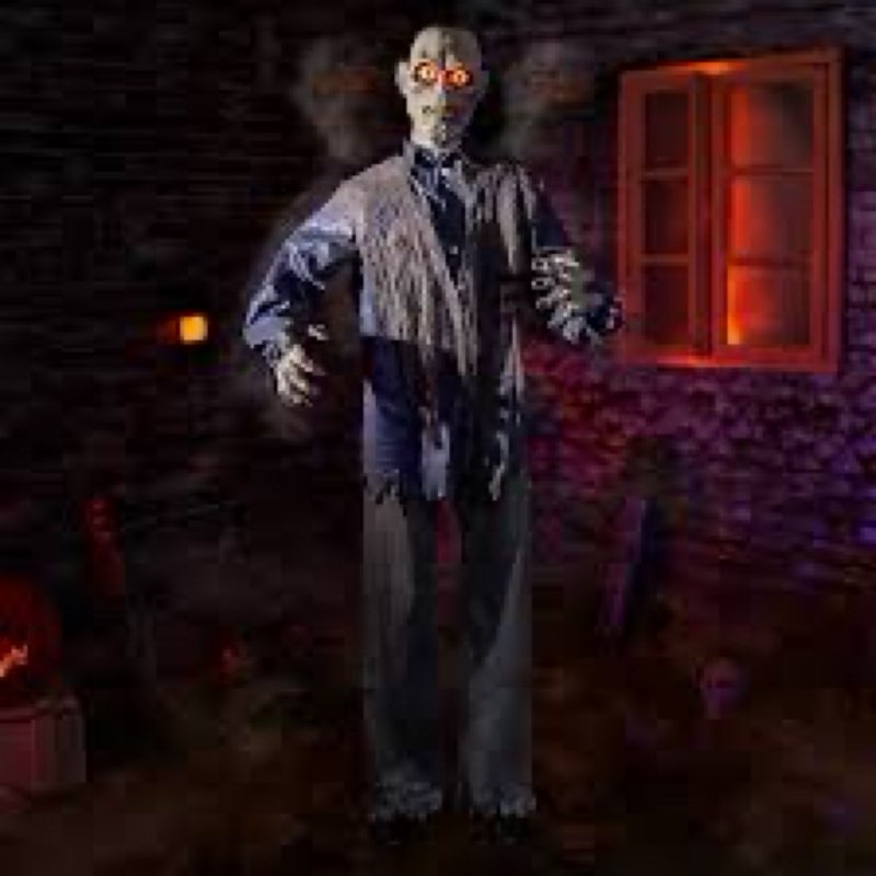 Halloween Animatronics 6ft Zombie, Standing 72" Animated Decorations with Sensor Activated, Creepy S