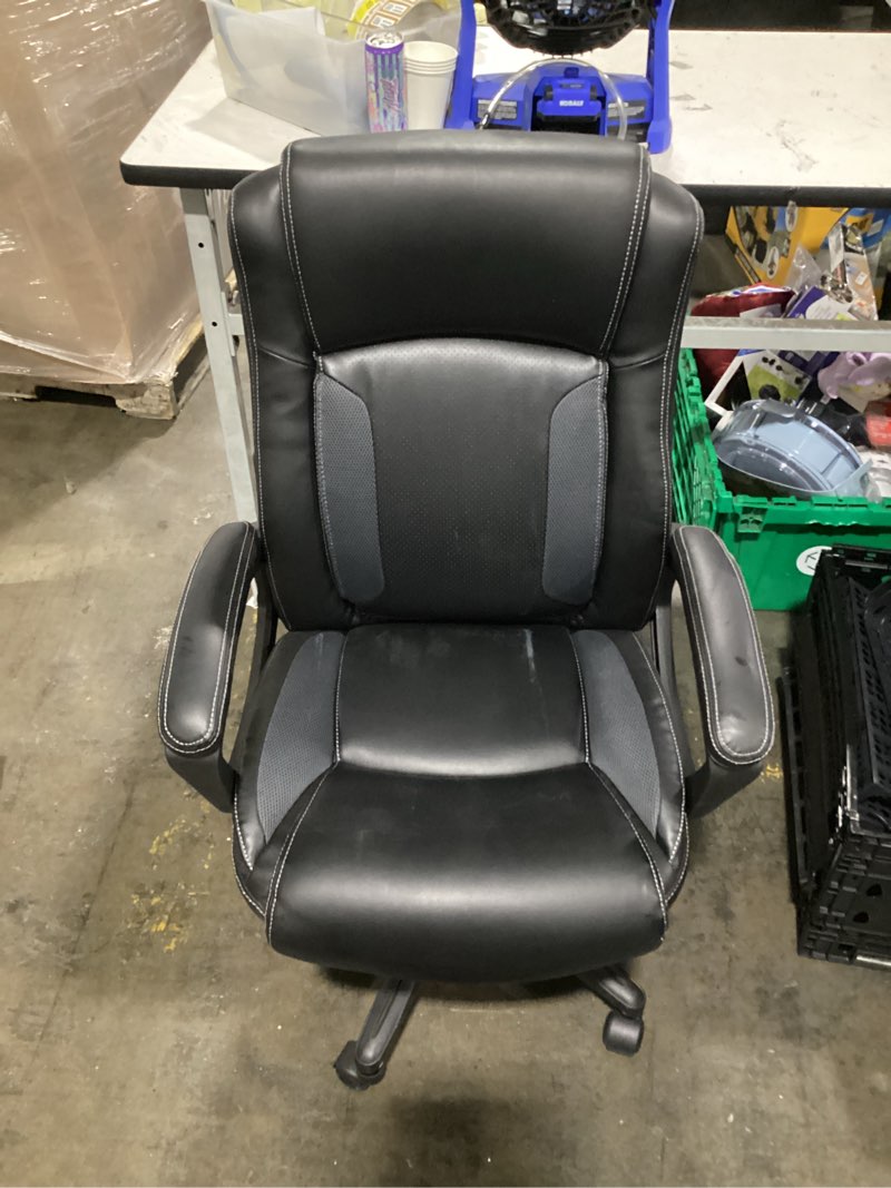 Condition photo showing As Is for serta mid-back office chair with mesh accents and memory foam