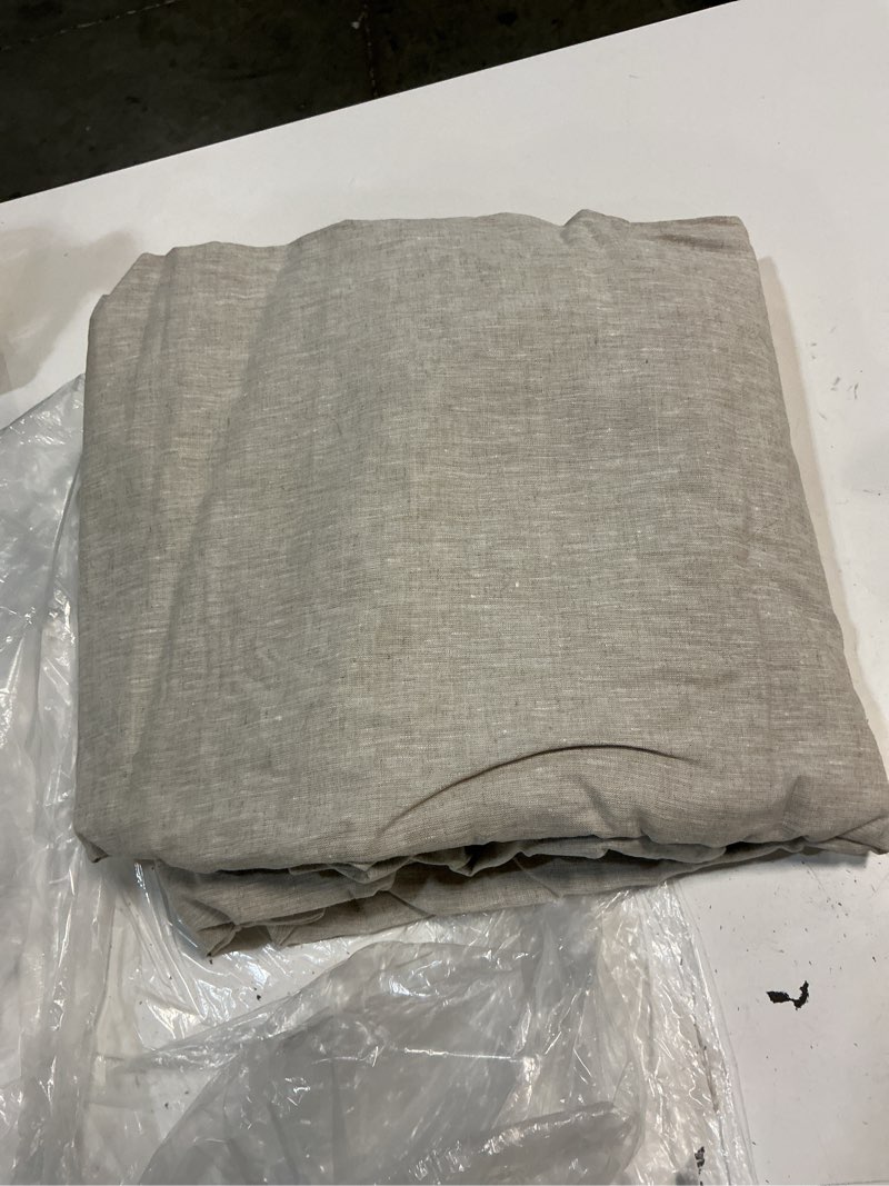 Condition photo showing Good Condition for quince european linen room darkening curtain, 96x84, flax single panel