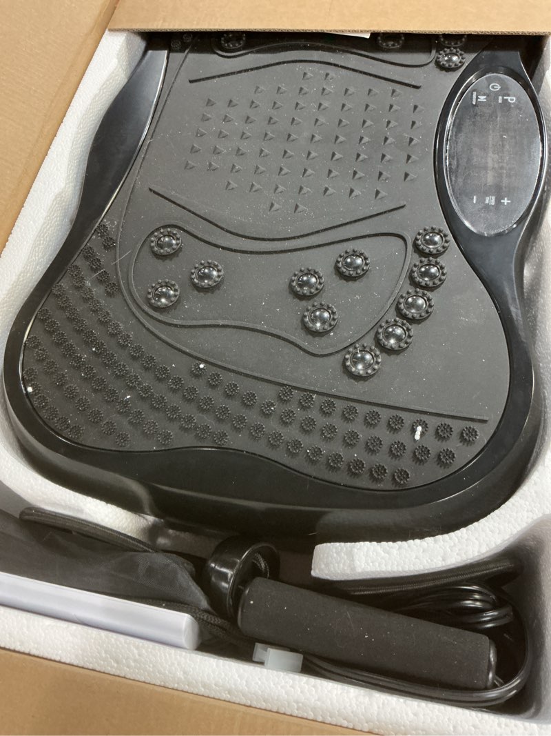 Condition photo showing As Is for Vibration Plate Exercise Machine, 130 Levels Full Body Workout Vibrating Plate for Lymphatic Drainage Weight Loss, 450 Lbs Capacity Shake Fitness Platform with Resistance Bands Bluetooth for Women Men