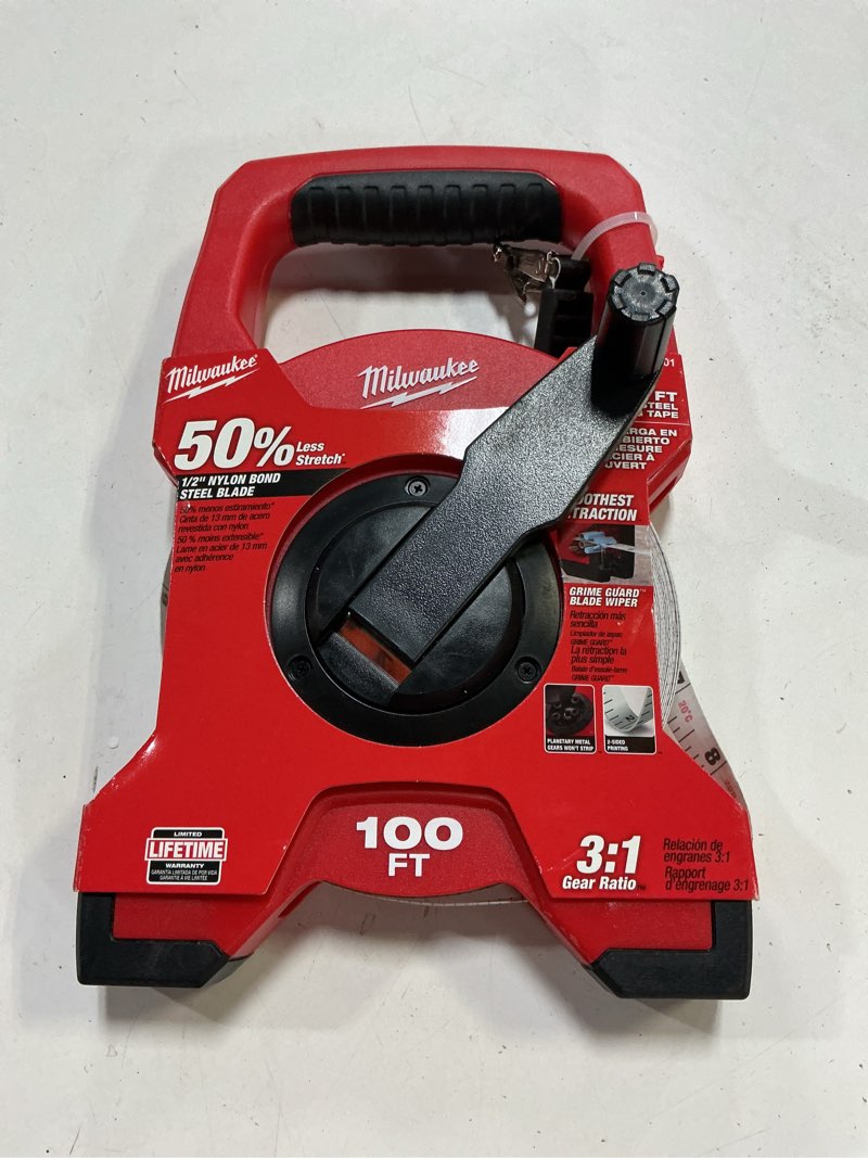 Condition photo showing Good Condition for milwaukee 100 ft. l x 1.75 in. w open reel long tape measure 1 pk