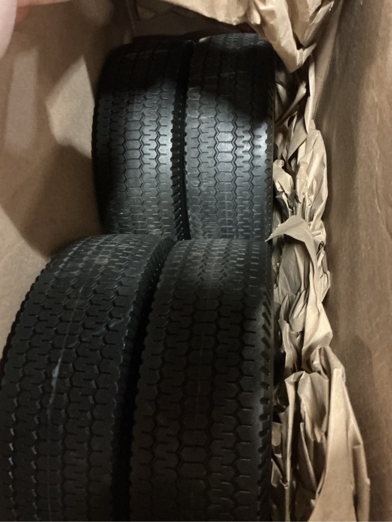 Condition photo showing New/Like New for 4.10/3.50-4 tire & wheel flat free, 4 pack heavy duty solid pu non-inflated tires with double sealed bearings, 5/8 in axle bore hole & 2.15 in offset hub for dolly/dump cart/wheelbarrow 4 pack tires