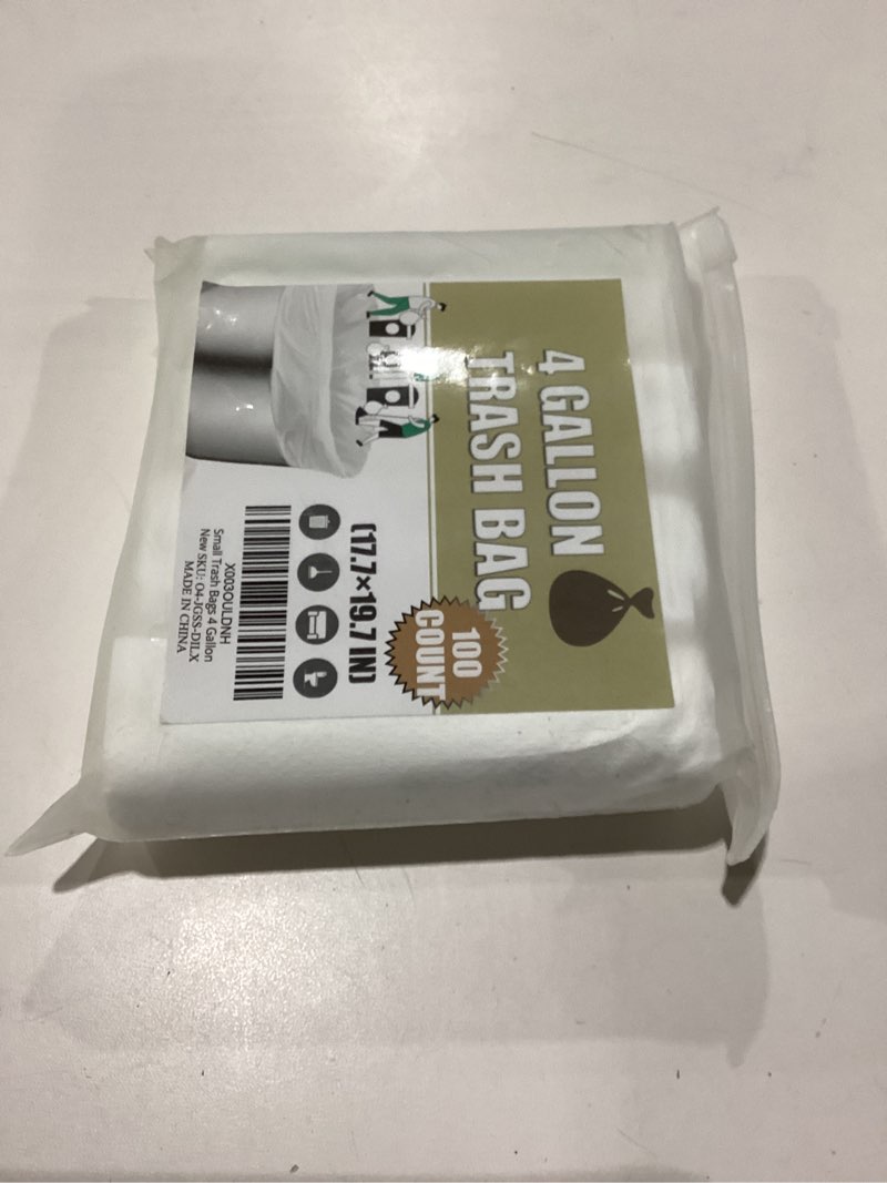 Condition photo showing New/Like New for small trash bags 4 gallon - 100 count 4 gallon trash bag, small garbage bags for office bedroom bathroom trash bags, white 4 gal small trash can liners 4 gallon-100 count