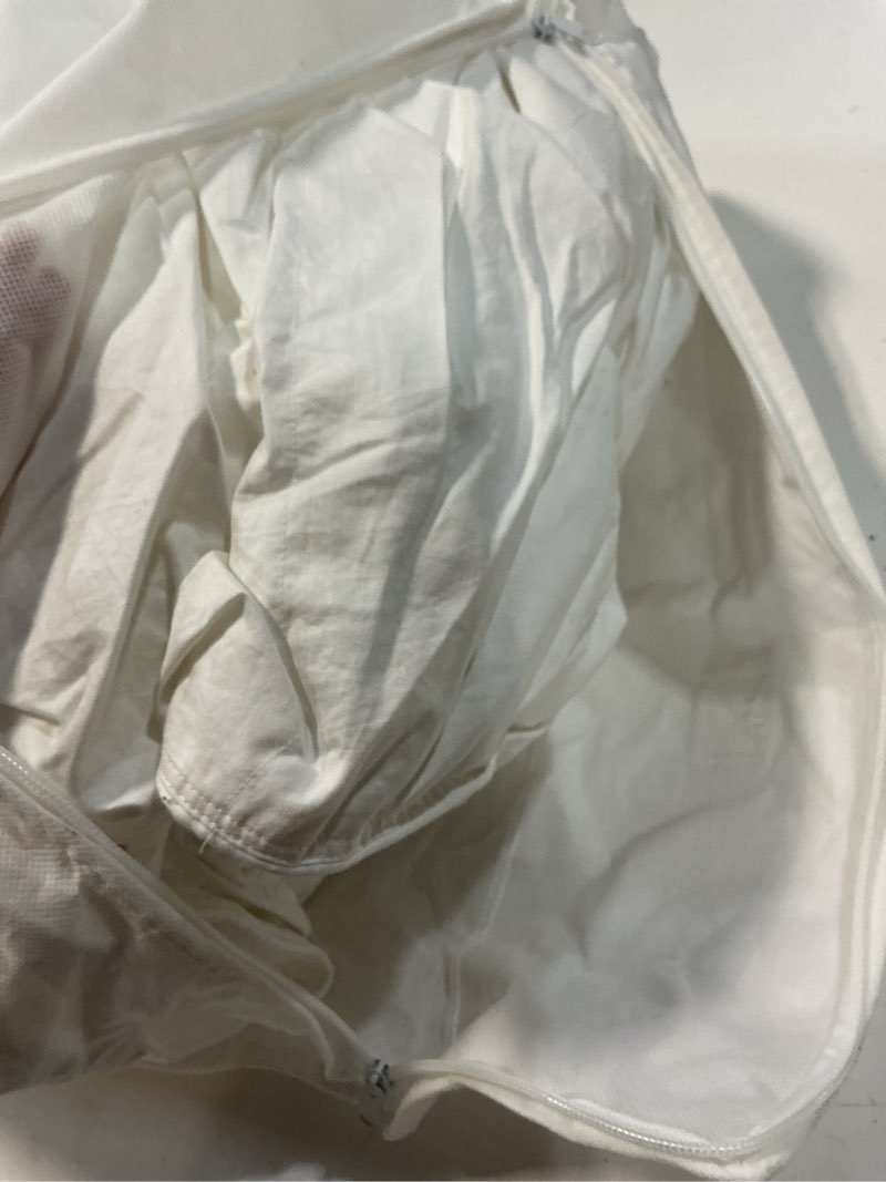 Condition photo showing As Is for lightweight premium down alternative comforter, full/queen, white