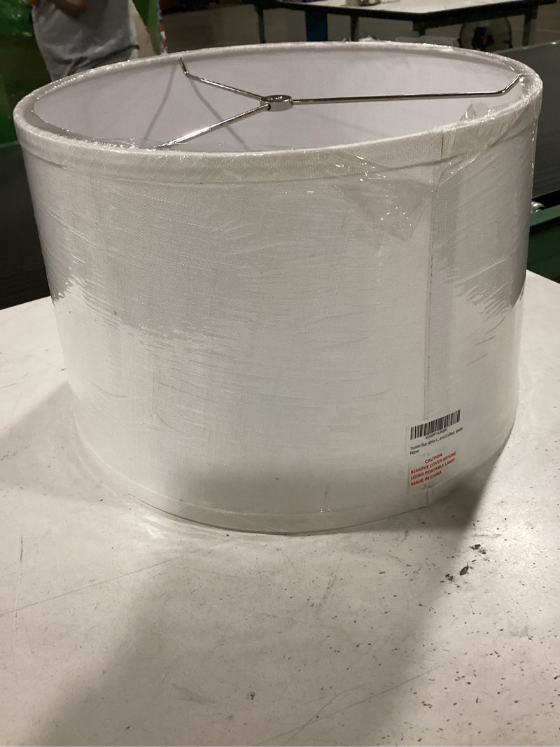 Condition photo showing New/Like New for plain white bell lamp shades, non printed linen lampshade replacement | 13\\\" top x 14.5”bottom x 9” high; linen fabric 13”x 9”x 14.5”printed-2