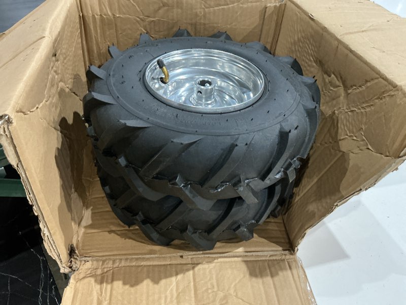 Condition photo showing Good Condition for lawn mower tire & wheel 13x5-6 w/ 3/4\" bushing silver rim-13077, set2