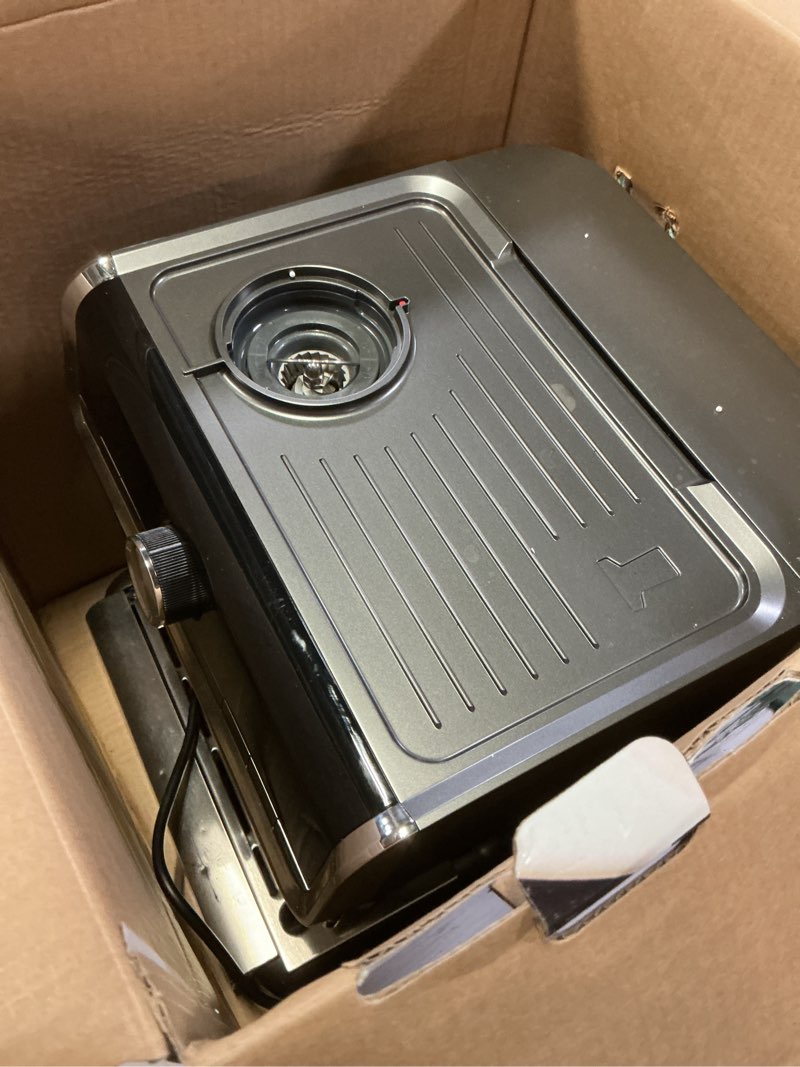 Condition photo showing As Is for Garvee Stainless Steel Espresso Machine with Grinder & 20 Bar Pressure, 2.8L Removable Water Tank, Milk Frother Steam Wand for Latte/Cappuccino - Adjustable Shot Volume, Professional Home/Office Use 20Bar BLACK,20Bar,With Grinder