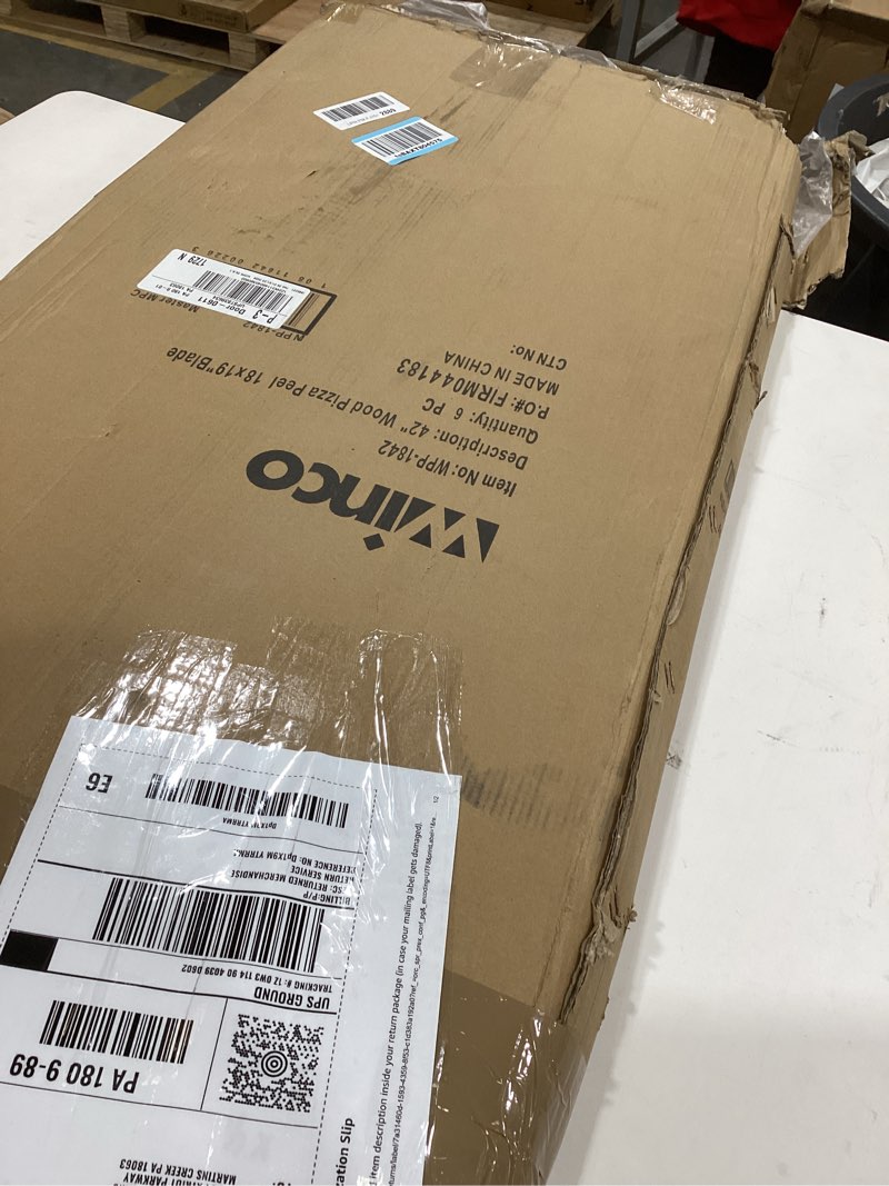 Winco 18" x 19" x 42" Wooden Pizza Peel With 42" Handle