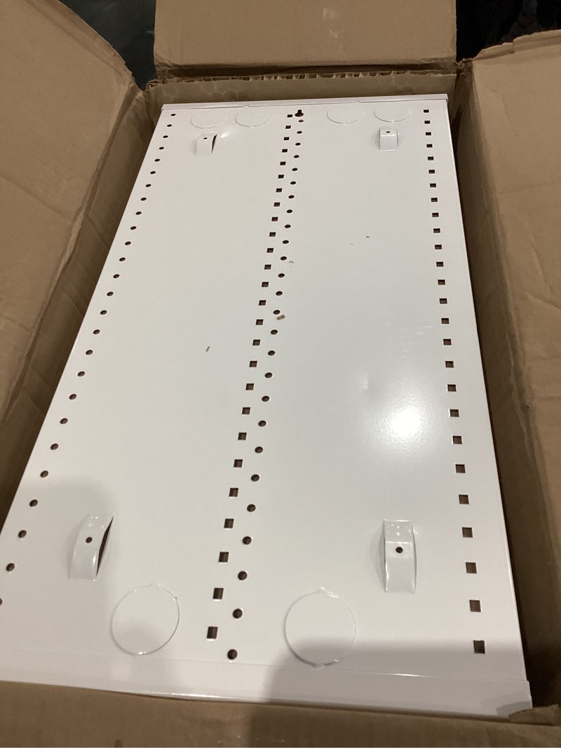 Condition photo showing item condition for on-q 28" structured media enclosure with hinged cover lock, 20 gauge crs, flush or surface mount 28 inch hinged door