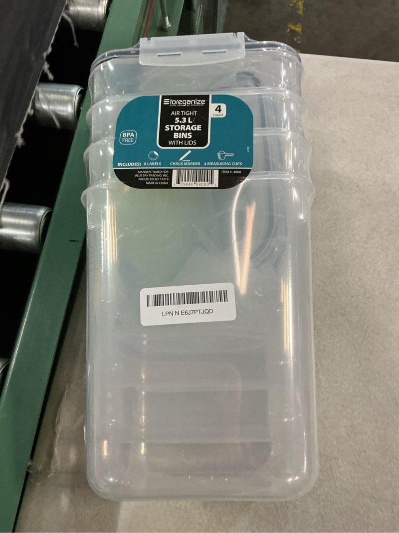 Condition photo showing New/Like New for storeganize flour sugar storage containers (5.3l/4pk) great rice canisters sets for the kitchen pantry, large food storage containers with lids airtight