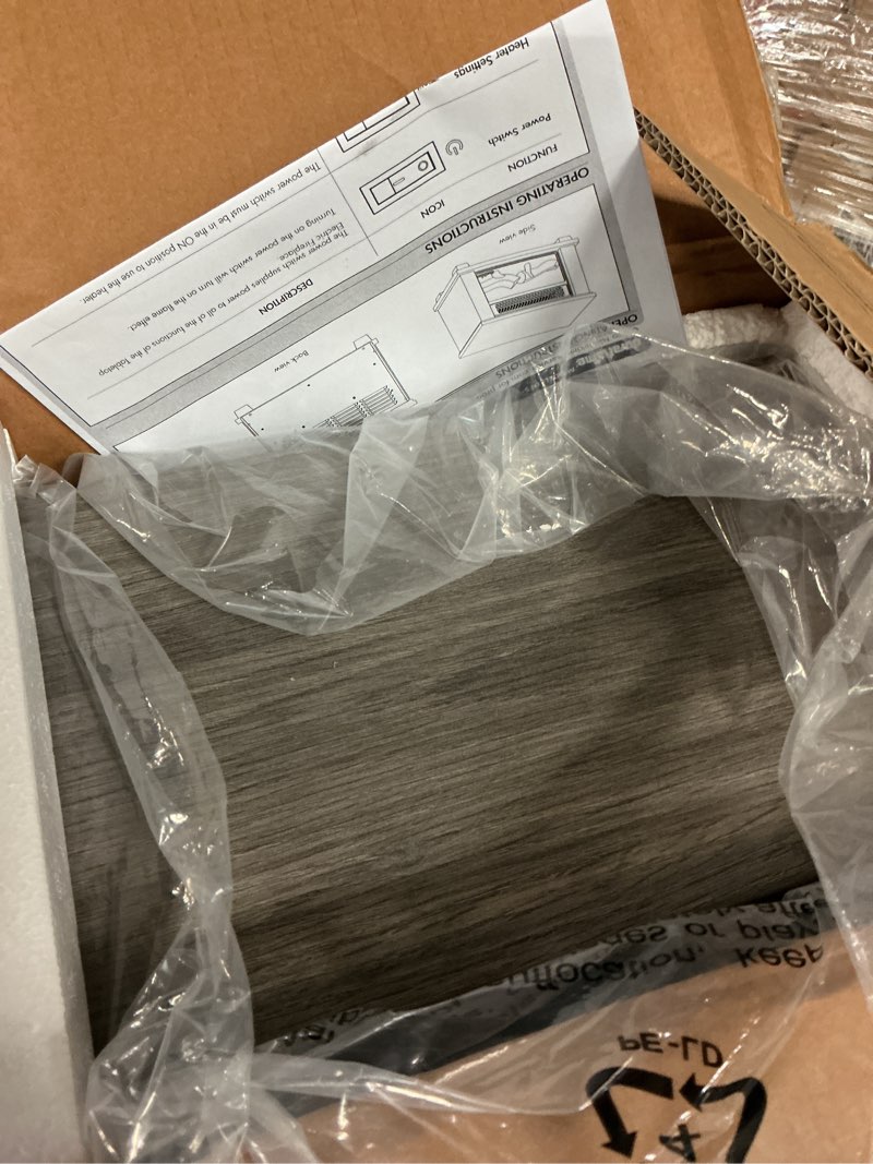 Condition photo showing As Is for duraflame TABLETOP ELECTRIC FIREPLACE WITH FLAME EFFECT  crete oak 