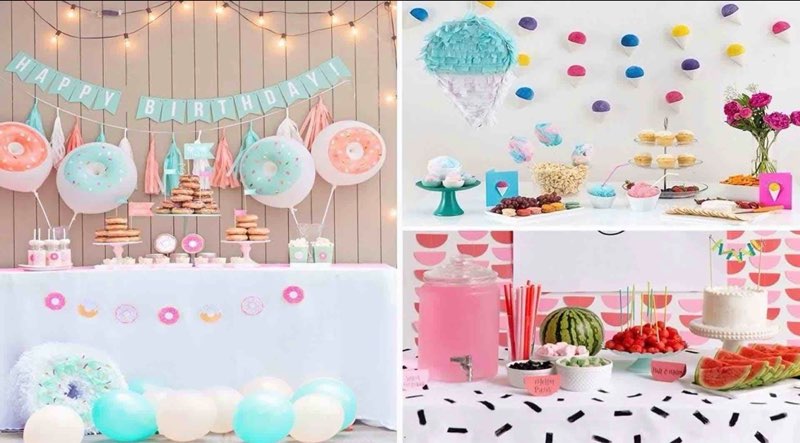 assorted of articles for decoration of different theme parties (it can include a variety of styles, colors, colors and themes'