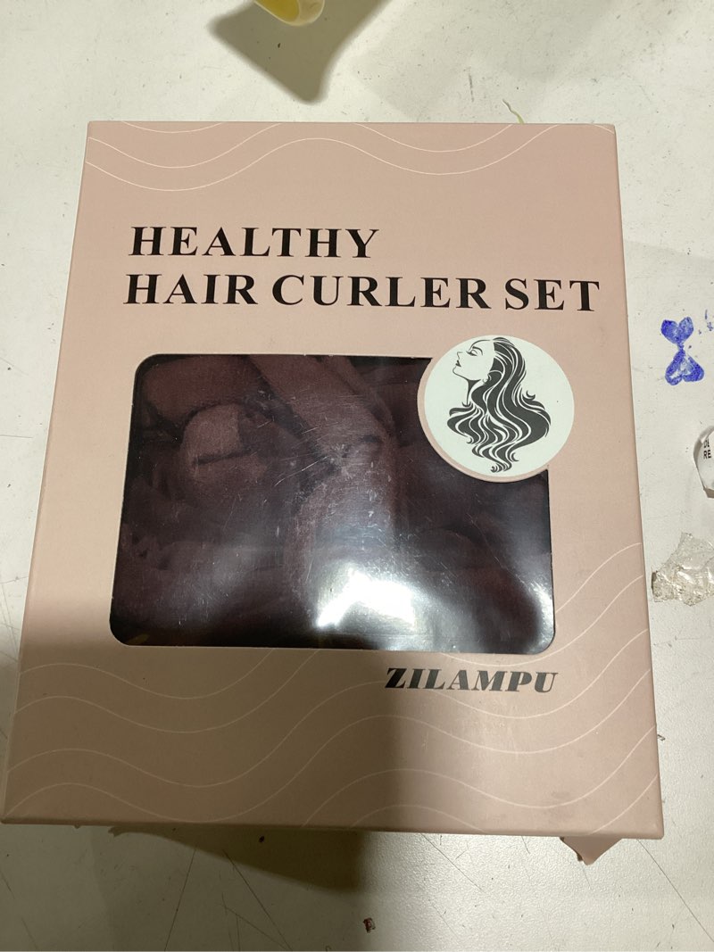 Condition photo showing Good Condition for ZILAMPU Hair Curler Headband, No Heat Overnight Hair Curler, 70\" Long Velour Lazy Hair Curls Roller Wrap for Women Girls Long Hair - Reddish Brown