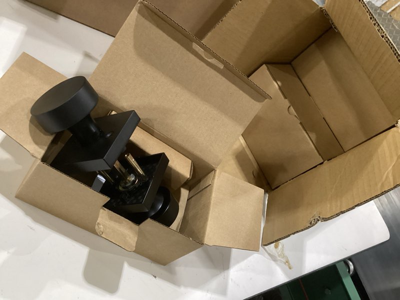 Condition photo showing Good Condition for goldenwarm matte black passage door knobs for interior doors, zinc alloy black door knobs for hallway & closet & living room, non-locking function, adjustable & reversible - 6 pack matte black 6 passage