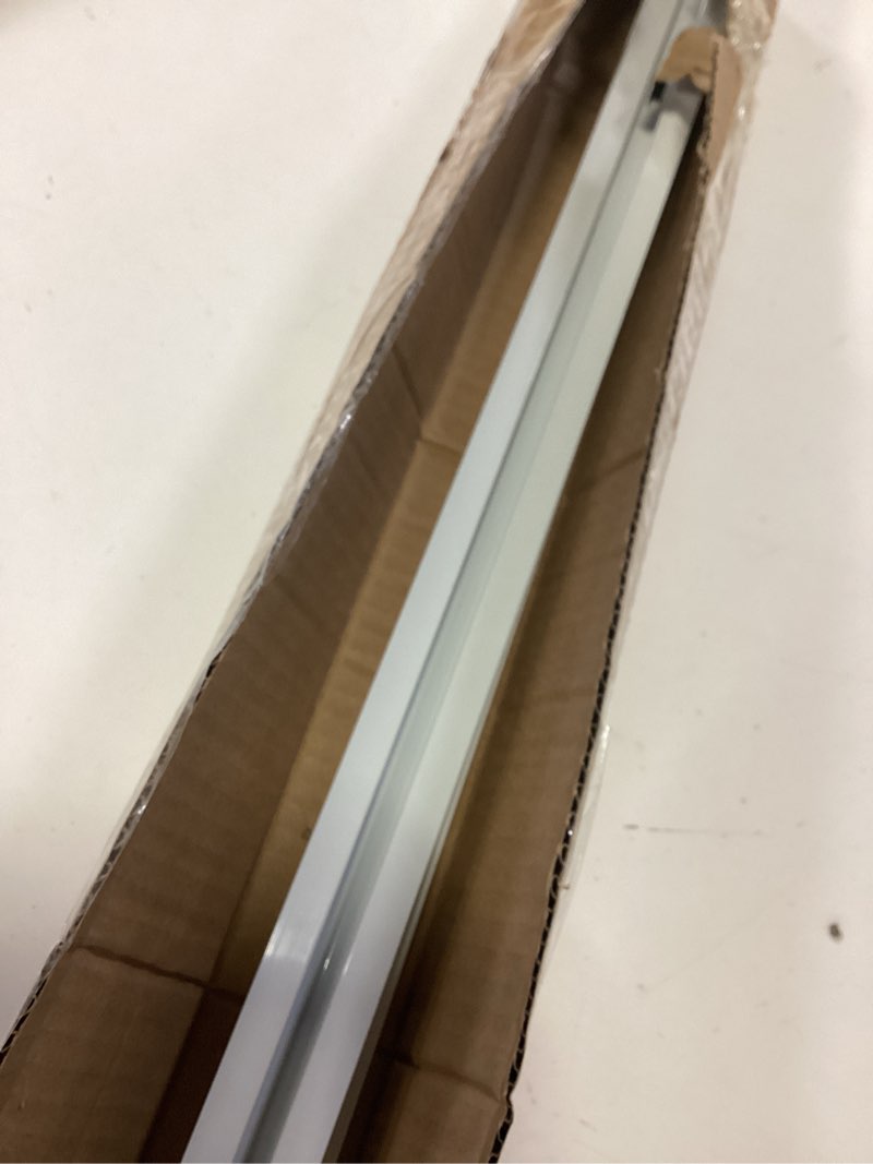 Condition photo showing As Is for hidden curtain track ceiling mount rod, recessed aluminum single curtain sliding rail, silent curtain track system for bedroom/privacy shelter/dressing room/room divider (white, 1m?3.3ft?) 1m?3.3ft? white
