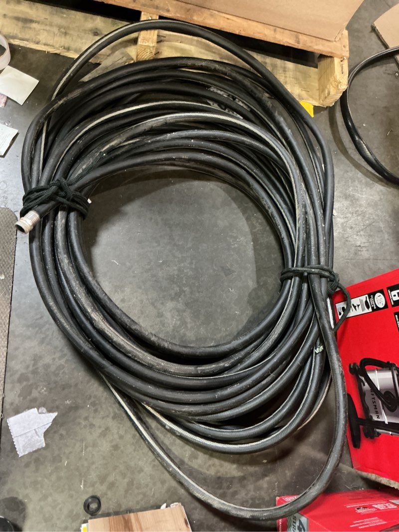 Condition photo showing As Is for neverkink max teknor apex 5/8-in x 100-ft contractor -duty kink free vinyl black coiled hose